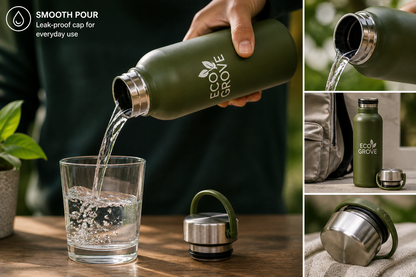 EcoGrove Reusable Water Bottle – Stainless Steel, Leak-Proof & Eco-Friendly