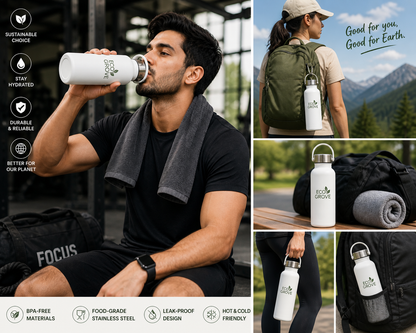 EcoGrove Reusable Water Bottle – Stainless Steel, Leak-Proof & Eco-Friendly