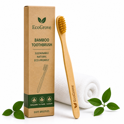 EcoGrove Bamboo Toothbrush – Eco-Friendly, Biodegradable, Soft Bristles