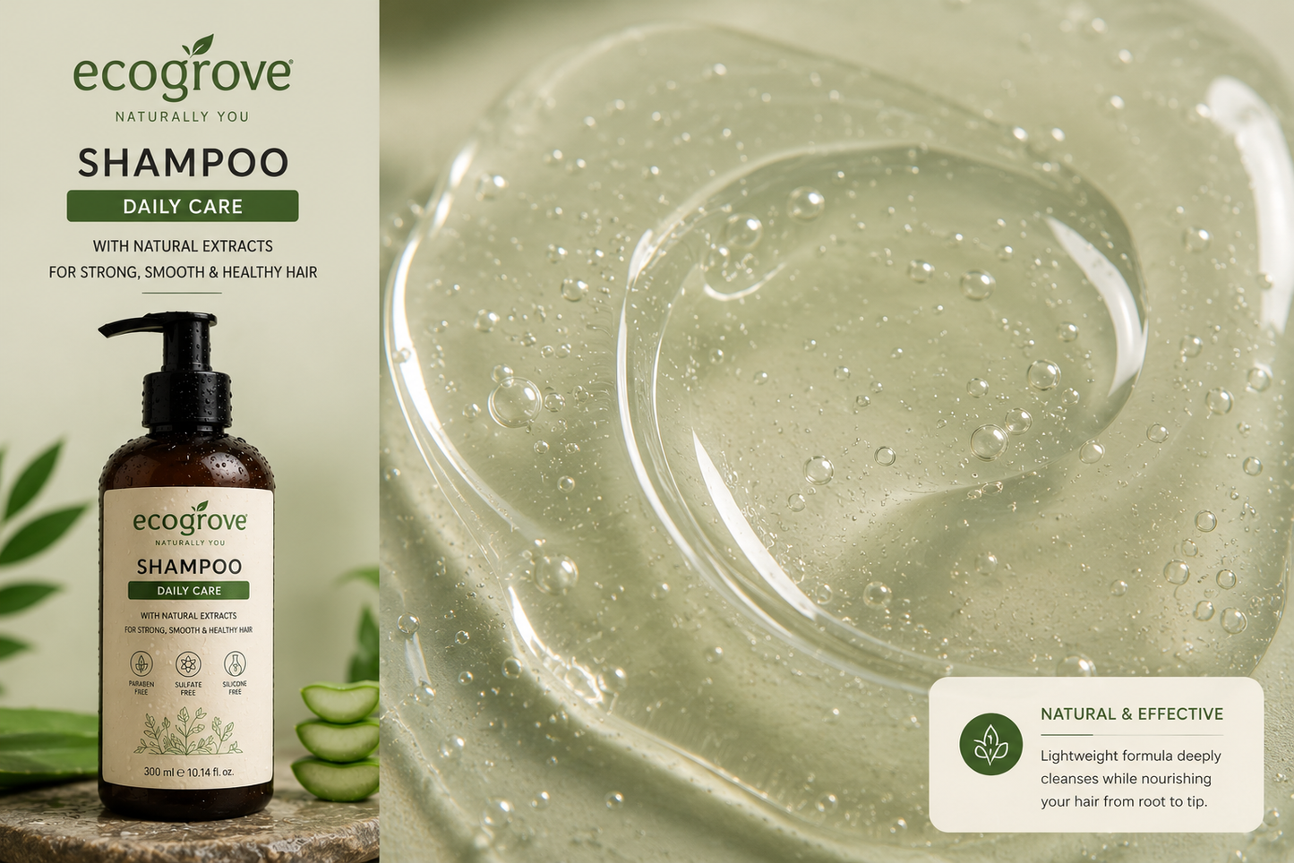 Ecogrove Daily Care Shampoo – Natural Extracts Formula for Strong & Healthy Hair